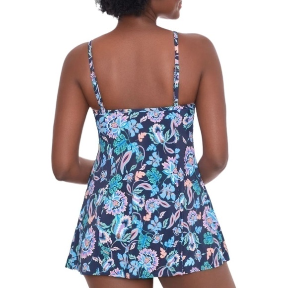 Swim Solutions Costal Plates Printed Tiered One-Piece Swimsuit - Picture 2 of 11